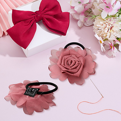 9Pcs 3 Colors Polyester Hair Accessories OHAR-GO0001-16-1
