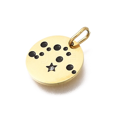 Twelve Constellations 304 Stainless Steel Enamel Pendants STAS-A148-01G-01-1