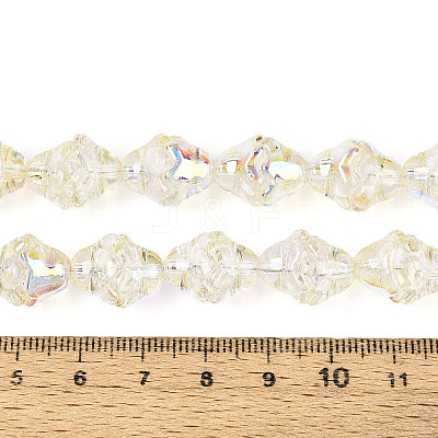 Electroplate Transparent Glass Beads Strands EGLA-N020-03B-1