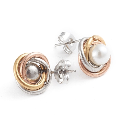 304 Stainless Steel Stud Earrings EJEW-F246-02M-1