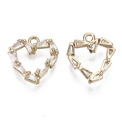 Brass Micro Pave Cubic Zirconia Charms X-KK-R111-066-1
