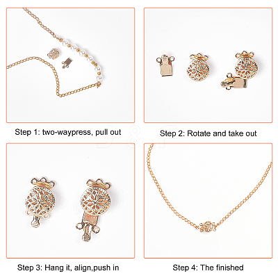 12Sets 3 Style 3-Strand 6-Hole Brass Box Clasps KK-BC0008-24-1