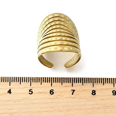 304 Stainless Steel Adjustable Cuff Rings for Women LS-RJEW-B123-01G-03-1