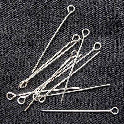 Silver Color Plated Brass Eye Pin Jewery Making Findings X-EPC3.0cm-S-1