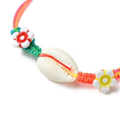 Natural Mixed Cowrie Shell Beads Braided Bead Bracelets BJEW-JB11786-1