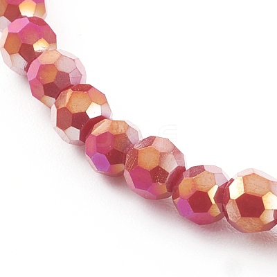 Electroplate Faceted Round Glass Beaded Bracelets BJEW-JB06124-1