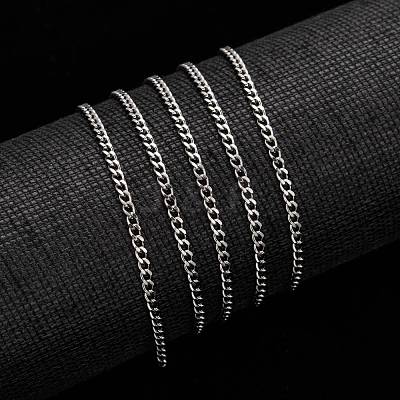 Tarnish Resistant 304 Stainless Steel Curb Chains CHS-P003-05P-1