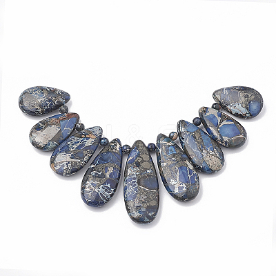 Synthetic Gold Line Imperial Jasper Beads Strands X-G-S324-001A-1