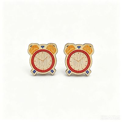 Back to School Printed Wood Stud Earrings for Women WGA6698-05-1