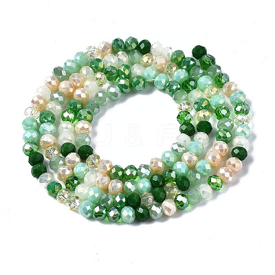 Electroplate Glass Beads Strands X-EGLA-T020-12B-1