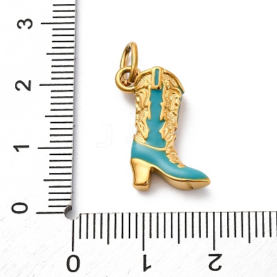 304 Stainless Steel Enamel Pendants STAS-I331-27G-03-1