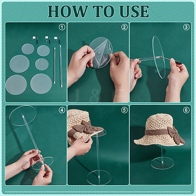 3 Sets 3 Styles Acrylic Storage Hat Racks ODIS-PH0001-84-1