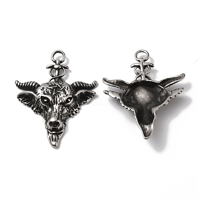 304 Stainless Steel Big Pendants STAS-L262-15AS-1