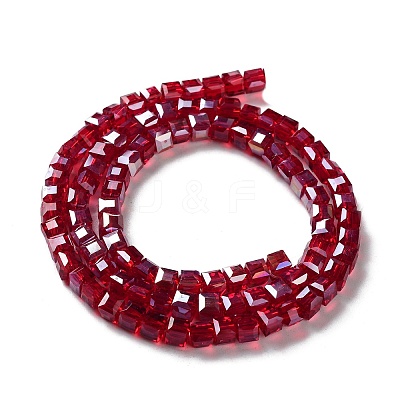 Electroplate Glass Beads Strands EGLA-R030-4x4mm-04-1