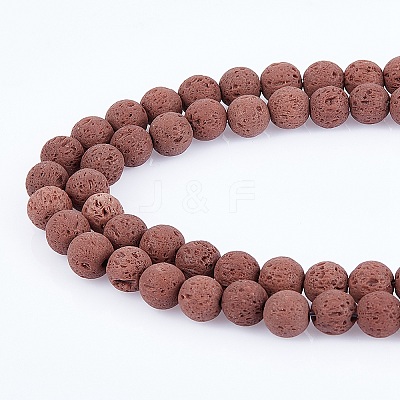 Synthetic Lava Rock Beads Strands G-S277-8mm-02-1