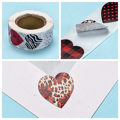 Heart Shaped Stickers Roll DIY-K027-A14-1