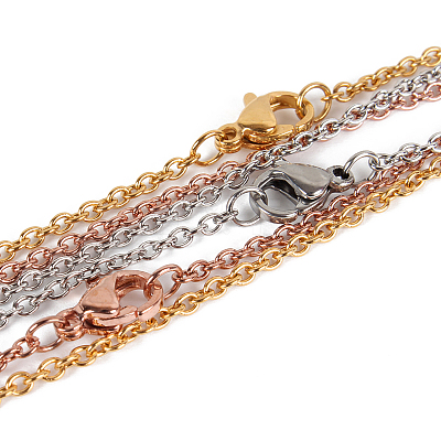 304 Stainless Steel Cable Chain Necklace Making STAS-P045-01-1