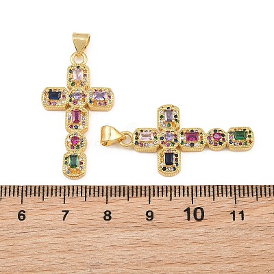 Brass Micro Pave Cubic Zirconia Pendants CU-CBADC6C-12G-03-1