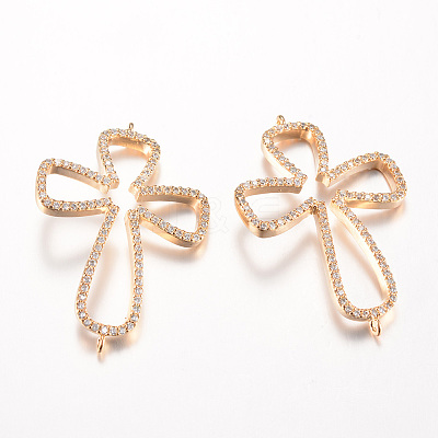 Brass Micro Pave Cubic Zirconia Links ZIRC-Q002-48KC-1
