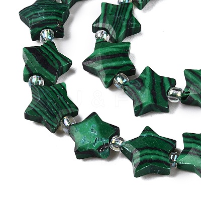 Dyed Synthetic Malachite Beads Strands G-T138-191-1