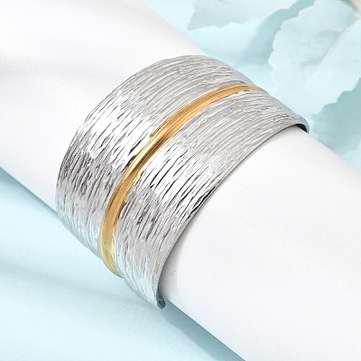 Two Tone 304 Stainless Steel Cuff Bangles SA-CBA90C5-02A-PG-1