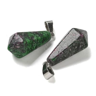 Dyed Natural Marble Pointed Pendants G-B127-15P-04-1