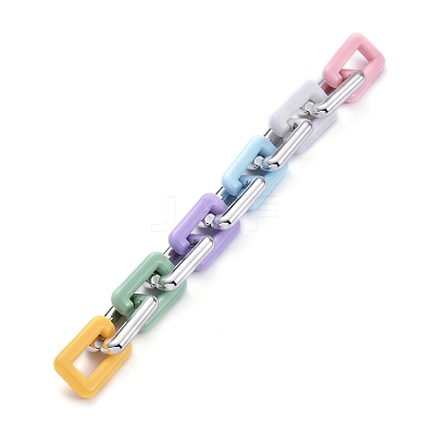 Handmade Opaque Acrylic Boston Chains AJEW-JB00636-1
