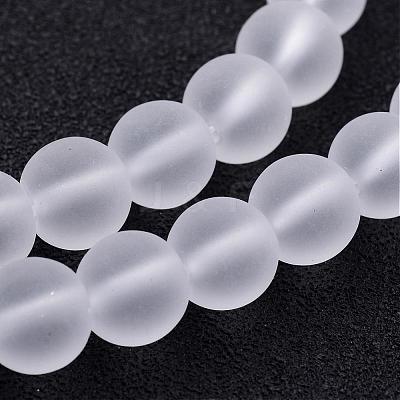 Frosted Glass Bead Strands X-GLAA-G016-6mm-01-1