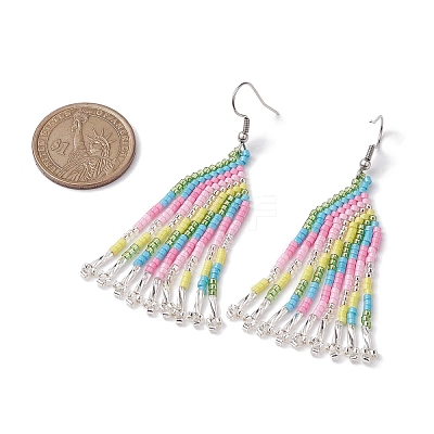 Boho 304 Stainless Steel with Glass Dangle Stud Earring EJEW-MZ00178-1