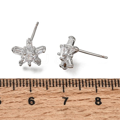 Brass Pave Cubic Zirconia Stud Earring Findings CU-CBAE189-04P-1