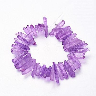 Natural Quartz Crystal Points Beads Strands G-K181-B04-1
