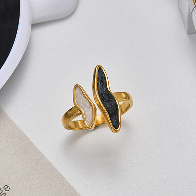 304 Stainless Steel Open Cuff Rings WG95F6F-02-1