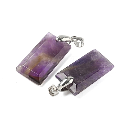 Natural Amethyst Faceted Pendants G-L623-03P-06-1