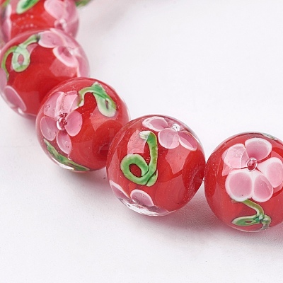 Handmade Lampwork Beads Strands LAMP-K029-02A-1