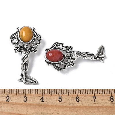 Angel Brass Natural Mookaite Pendants KK-D361-02AS-12-1