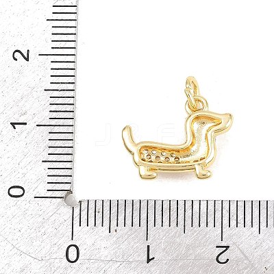 Brass Micro Pave Clear Cubic Zirconia Pendants KK-F938-25F-G-1