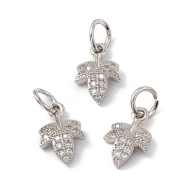 Rack Plating Brass Cubic Zirconia Charms KK-M236-10P-1