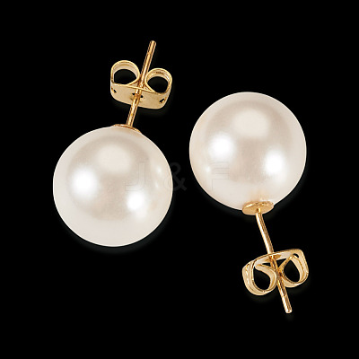 925 Sterling Silver Round Stud Earrings EJEW-TAC00030-04-1