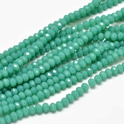 Faceted Rondelle Glass Beads Strands X-GLAA-I033-3mm-09-1
