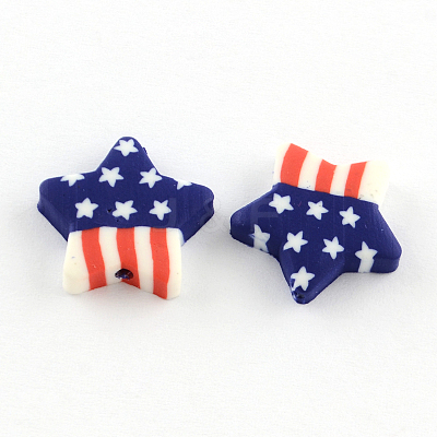 Star Handmade Polymer Clay Beads X-CLAY-Q222-10-1