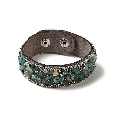 Faux Suede Snap Cord Bracelet BJEW-F428-02-1