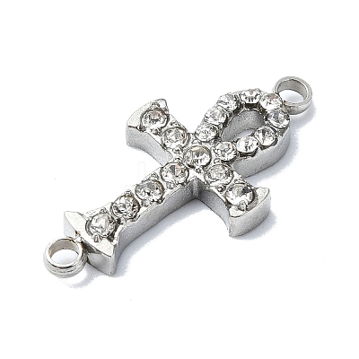 304 Stainless Steel Crystal Rhinestone Connector Charms STAS-Z065-02P-01-1