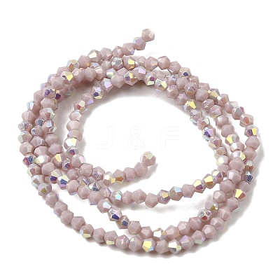 AB Color Plated Opaque Glass Beads Strands GLAA-G127-02A-1
