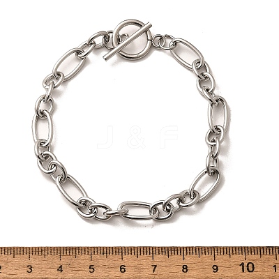 Tarnish Resistant Unisex 304 Stainless Steel Figaro Chain Bracelets BJEW-H541-06A-P-1