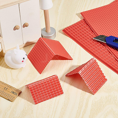 8 Sheets 2 Style Plastic Roof Tiles DIY-BC0005-24B-1