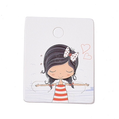Rectangle Paper Earring Display Card with Hanging Hole CDIS-C004-01B-1
