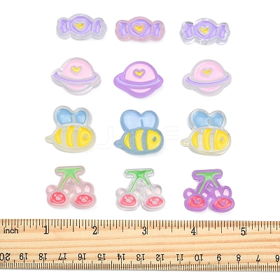 24Pcs 12 Style Transparent Acrylic Beads MACR-FS0001-17-1