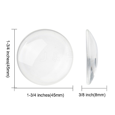 Transparent Glass Cabochons GGLA-R026-45mm-1