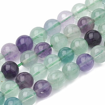 Natural Fluorite Beads Strands G-S333-12mm-006-1