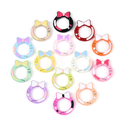 Spray Painted Alloy Spring Gate Rings PALLOY-T092-77-1
